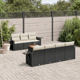 vidaXL 8-Piece Poly Rattan Lounge Set with Cushions Black