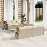 vidaXL 8-Piece Poly Rattan Lounge Set with Cushions Black