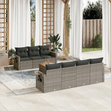 vidaXL 8-Piece Poly Rattan Lounge Set with Cushions Black