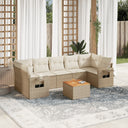 vidaXL 8-piece Lounge Set with Cushions Poly Rattan Black
