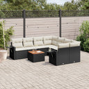 vidaXL 9-piece Lounge Set with cushions poly rattan black