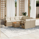 vidaXL 9-piece Lounge Set with cushions poly rattan black