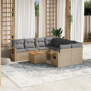 vidaXL 9-piece Lounge Set with cushions poly rattan black