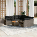 vidaXL 9-piece Lounge Set with cushions poly rattan black
