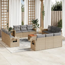 vidaXL 13-delige Loungeset met kussens poly rattan zwart