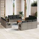 vidaXL 13-delige Loungeset met kussens poly rattan zwart