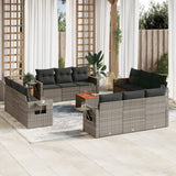 vidaXL 13-delige Loungeset met kussens poly rattan zwart