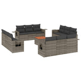 vidaXL 13-delige Loungeset met kussens poly rattan zwart