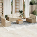 vidaXL 8-delige Loungeset met kussens poly rattan zwart