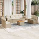 vidaXL 9-delige Loungeset met kussens poly rattan zwart