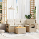 vidaXL 5-piece Lounge Set with Cushions Poly Rattan Black