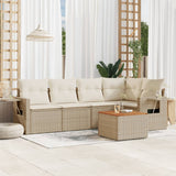 vidaXL 6-delige Loungeset met kussens poly rattan zwart