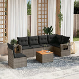 vidaXL 7-delige Loungeset met kussens poly rattan zwart