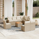 vidaXL 9-delige Loungeset met kussens poly rattan zwart