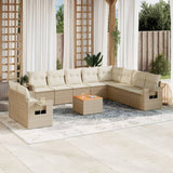 vidaXL 11-Piece Lounge Set with Cushions Poly Rattan Black