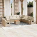 vidaXL 12-Piece Lounge Set with Cushions Poly Rattan Black