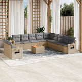 vidaXL 12-Piece Lounge Set with Cushions Poly Rattan Black