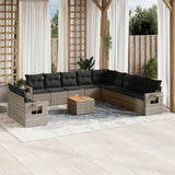 vidaXL 12-Piece Lounge Set with Cushions Poly Rattan Black