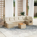 vidaXL 8-delige Loungeset met kussens poly rattan zwart