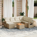 vidaXL 8-delige Loungeset met kussens poly rattan zwart