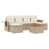vidaXL 7-Piece Lounge Set with Cushions Poly Rattan Black
