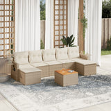vidaXL 8-Piece Poly Rattan Lounge Set with Cushions Black