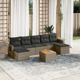 vidaXL 8-Piece Poly Rattan Lounge Set with Cushions Black