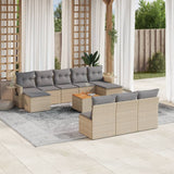 vidaXL 11-delige Loungeset met kussens poly rattan zwart