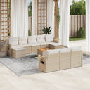 vidaXL 11-delige Loungeset met kussens poly rattan zwart