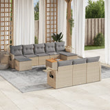 vidaXL 11-delige Loungeset met kussens poly rattan zwart