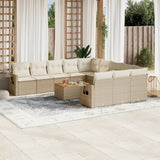 vidaXL 12-piece Lounge Set with Cushions Poly Rattan Black