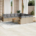 vidaXL 12-piece Lounge Set with Cushions Poly Rattan Black