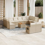vidaXL 13-delige Loungeset met kussens poly rattan zwart