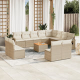 vidaXL 13-piece Lounge Set with Cushions Poly Rattan Black