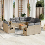 vidaXL 12-Piece Loungeset with Cushions Poly Rattan Black