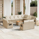 vidaXL 13-delige Loungeset met kussens poly rattan zwart