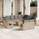vidaXL 13-delige Loungeset met kussens poly rattan zwart