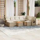 vidaXL 10-Piece Lounge Set with Cushions Poly Rattan Black