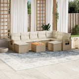 vidaXL 10-Piece Lounge Set with Cushions Poly Rattan Black