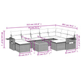 vidaXL 10-Piece Lounge Set with Cushions Poly Rattan Black