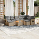 vidaXL 10-Piece Lounge Set with Cushions Poly Rattan Black