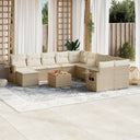 vidaXL 12-delige Loungeset met kussens poly rattan zwart