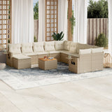 vidaXL 12-delige Loungeset met kussens poly rattan zwart