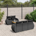 vidaXL 6-Piece Lounge Set with Cushions Poly Rattan Black