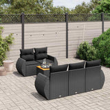 vidaXL 6-Piece Lounge Set with Cushions Poly Rattan Black