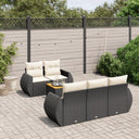 vidaXL 6-Piece Lounge Set with Cushions Poly Rattan Black