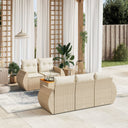 vidaXL 6-Piece Lounge Set with Cushions Poly Rattan Black