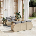 vidaXL 6-Piece Lounge Set with Cushions Poly Rattan Black
