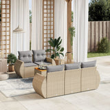 vidaXL 6-Piece Lounge Set with Cushions Poly Rattan Black