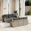 vidaXL 7-delige Loungeset met kussens poly rattan zwart